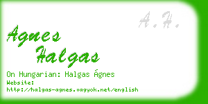 agnes halgas business card