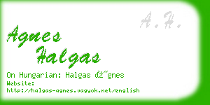 agnes halgas business card